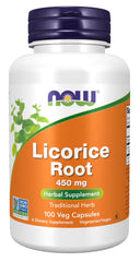 NOW Licorice Root 450 mg bottle – front view