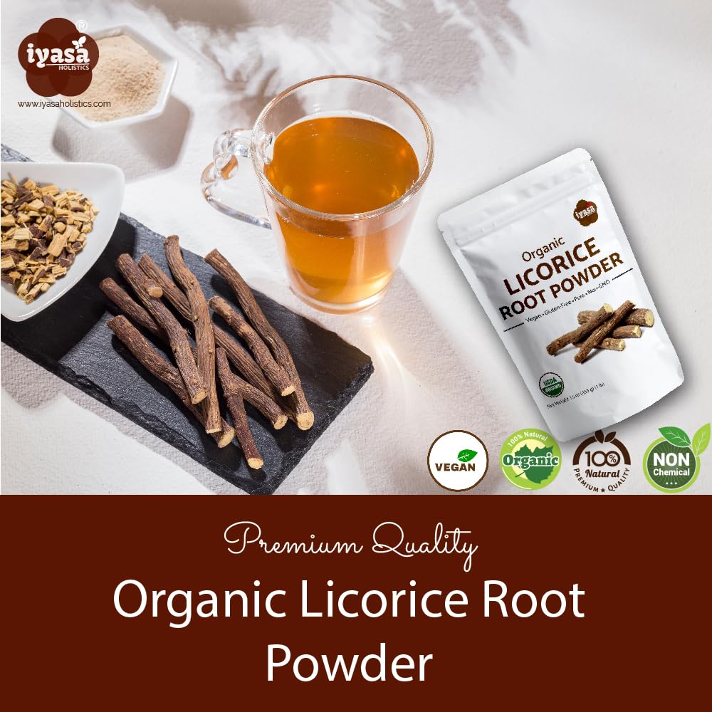 Licorice root powder used as a facial mask