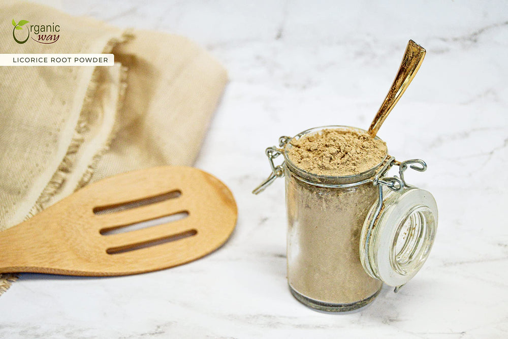 Organic certifications and purity badges for licorice root powder