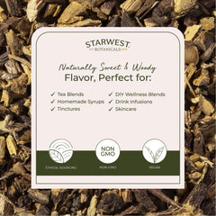 Organic licorice root in resealable bag