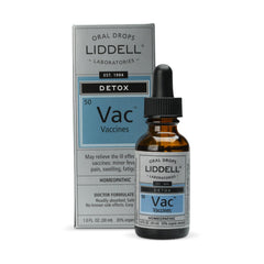 Liddell vaccine detox drops bottle suggests natural relief after vaccination