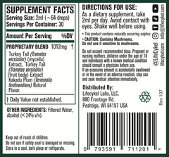 2 oz Life Cykel Turkey Tail extract bottle, packaging may vary