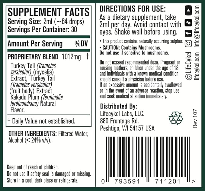 Ethically sourced wild-harvest turkey tail mushrooms used in the extract