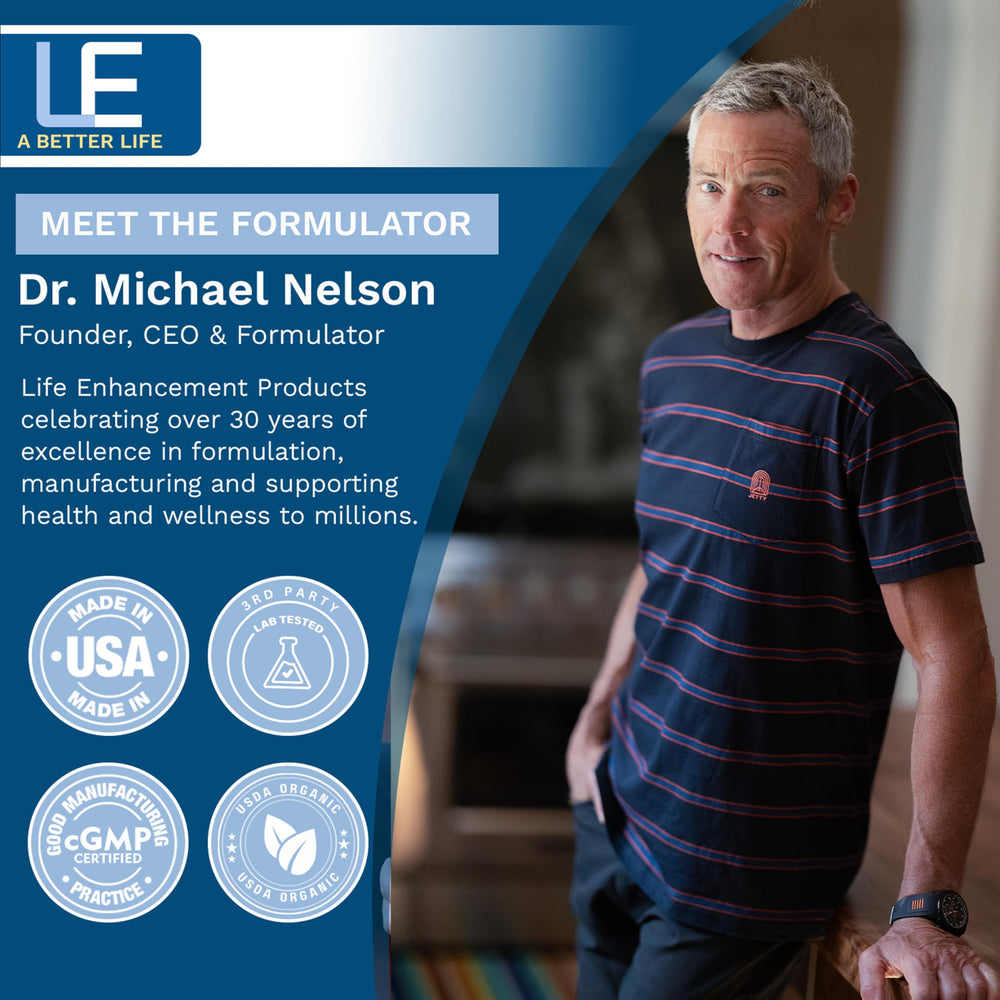 Made in USA branding on Life Enhancement potassium supplement bottle