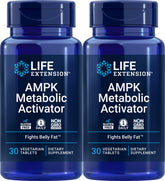 Front view of Life Extension AMPK Metabolic Activator 2-pack bottles