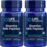Life Extension Bioactive Milk Peptides bottle and 2-pack packaging - 30 vegetarian capsules