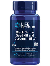 Life Extension Black Cumin Seed Oil Curcumin Elite label on bottle