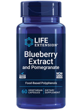 Life Extension Blueberry Extract and Pomegranate bottle with 60 vegetarian capsules