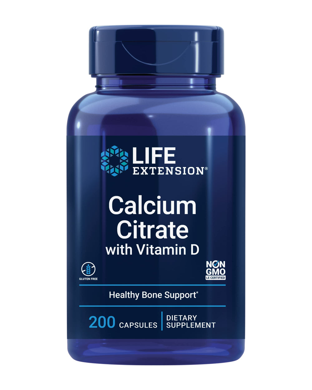 Hero image of Life Extension Calcium Citrate with Vitamin D bottle
