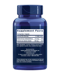 Ingredients showing calcium citrate and vitamin D3