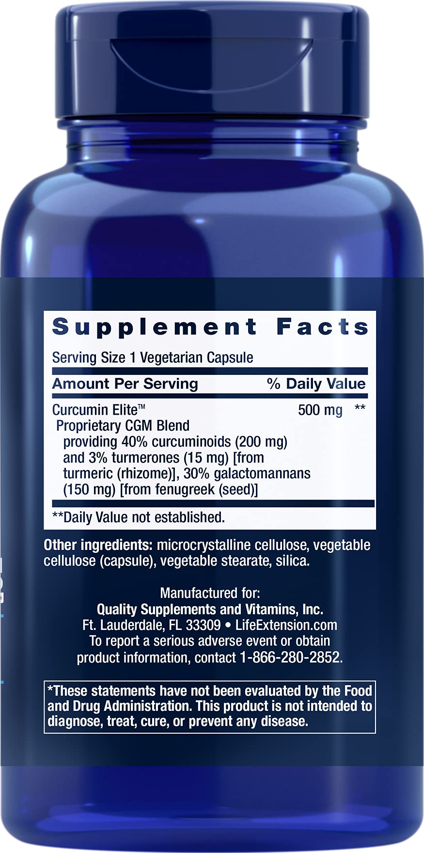 Two Life Extension Curcumin Elite bottles (pack of 2)