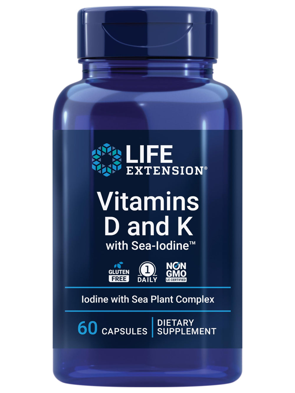 Life Extension D3 K2 SeaIodine bottle for bone and thyroid support