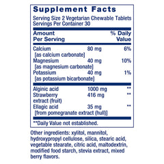 Close-up of alginic acid and potassium bicarbonate ingredients