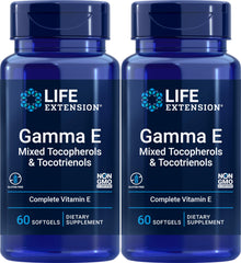 Life Extension Gamma E Mixed Tocopherols & Tocotrienols 60 Softgels Pack of 2 – bottle front view