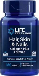 Packaging image of Life Extension Hair, Skin & Nails Collagen Plus Formula (180 tablets)