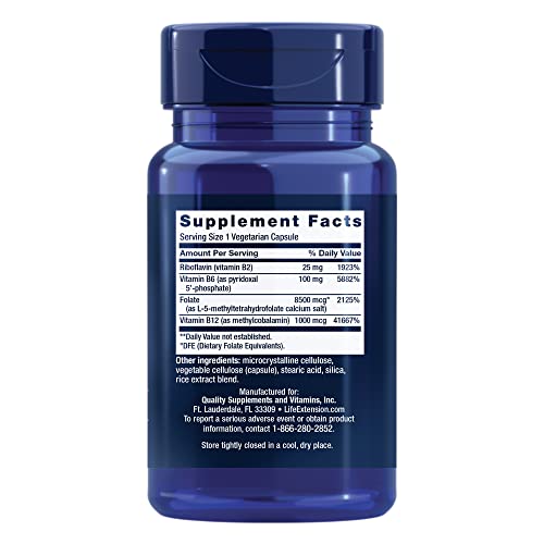 Close-up of Life Extension Homocysteine Resist label