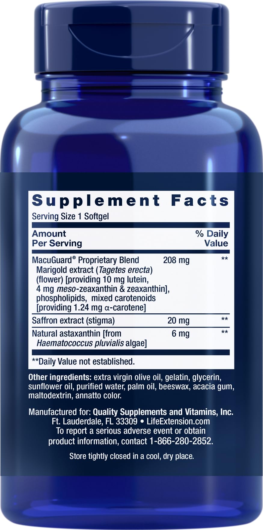 Close-up of MacuGuard Ocular Support softgels showing golden capsules
