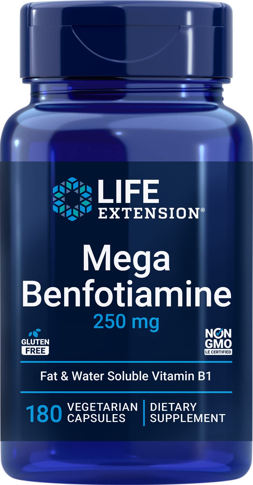 Life Extension Mega Benfotiamine 250 mg bottle label