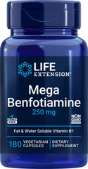 Life Extension Mega Benfotiamine 250 mg bottle label