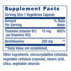 Label of Life Extension Mega Benfotiamine bottle