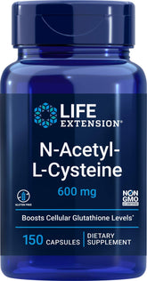 Life Extension N-Acetyl-L-Cysteine 600 mg bottle with 150 capsules