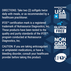 Non-GMO seal on Life Extension Omega-3 packaging