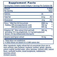 Nutritional label showing EPA and DHA
