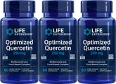 Bottle of Life Extension Optimized Quercetin Capsules with 60 vegetarian capsules per bottle, pack of 3