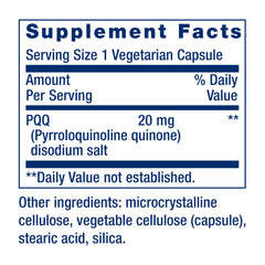 Close-up view of Life Extension PQQ capsules