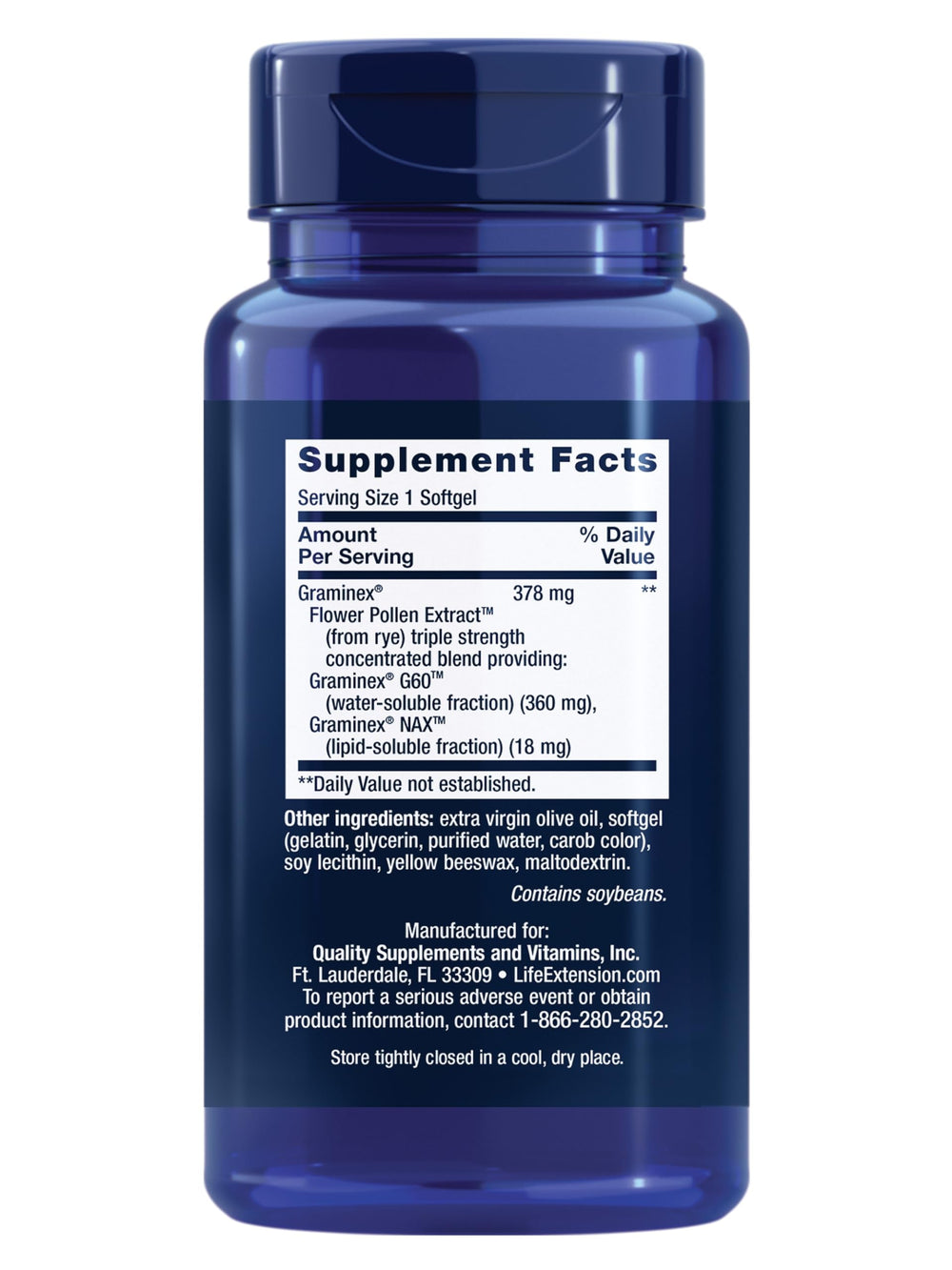 Packaging for Life Extension ProstaPollen Prostate support