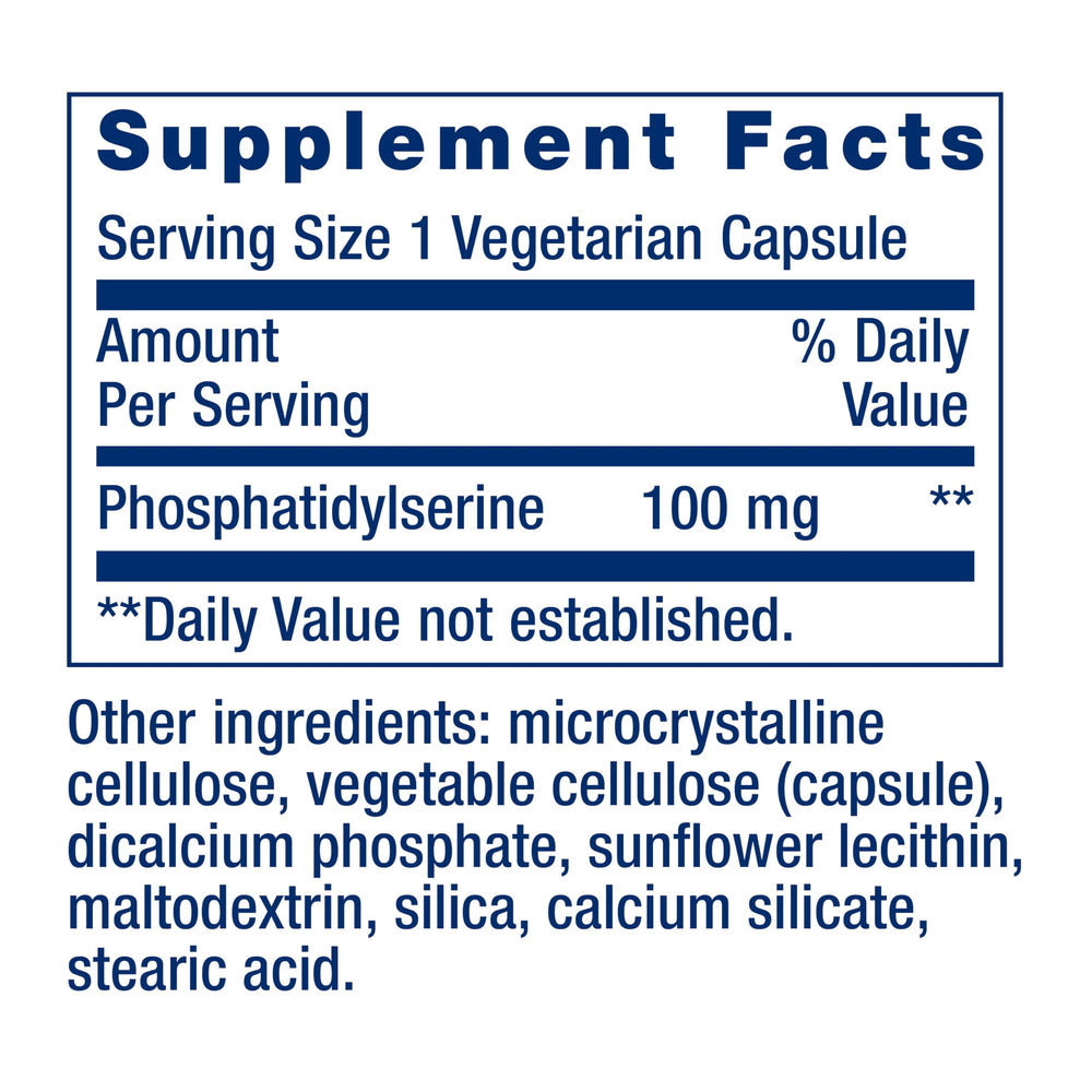 Product label for Life Extension PS Caps