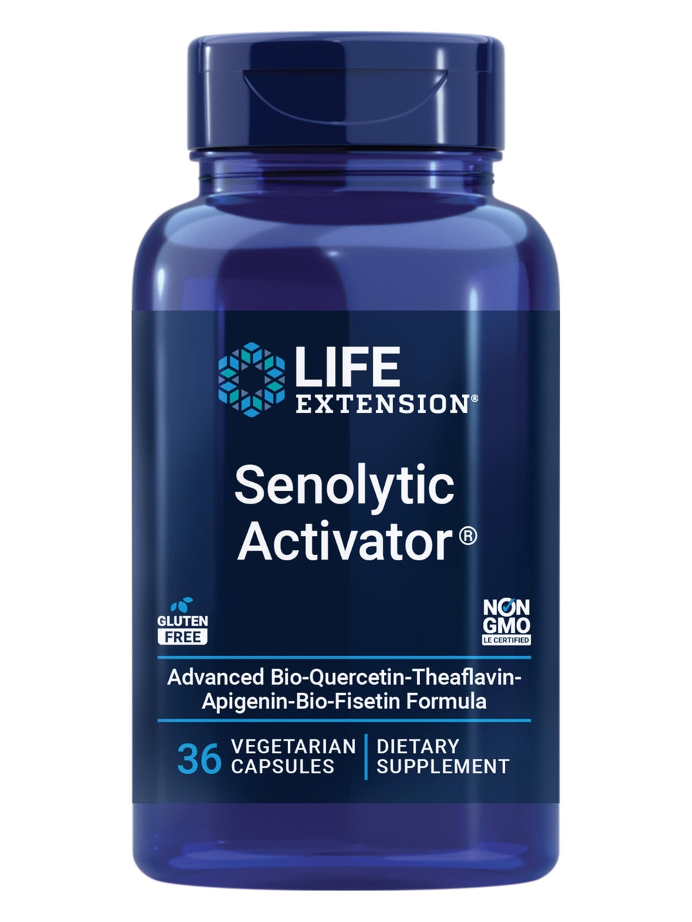 Life Extension Senolytic Activator bottle with 36 capsules