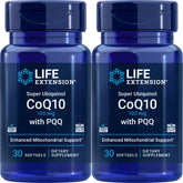 Life Extension Super Ubiquinol CoQ10 with PQQ bottles – 30 softgels, pack of 2