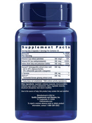 Close-up of thyroid support supplement label