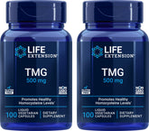 Life Extension TMG 500mg 100 liquid vegan capsules pack of 2 – hero image