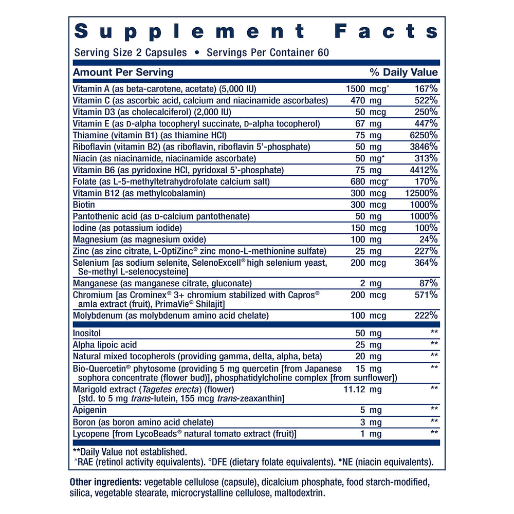 Close-up of Two-Per-Day Multivitamin capsules