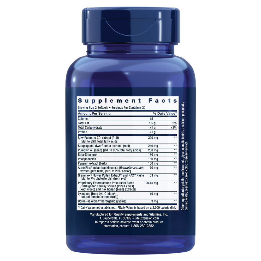 Close-up of Ultra Prostate Formula label