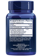 Side view of Life Extension Vitamin C + Bio-Quercetin bottle
