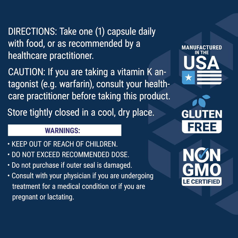 Ingredient list for Life Extension Mega Vitamin K2