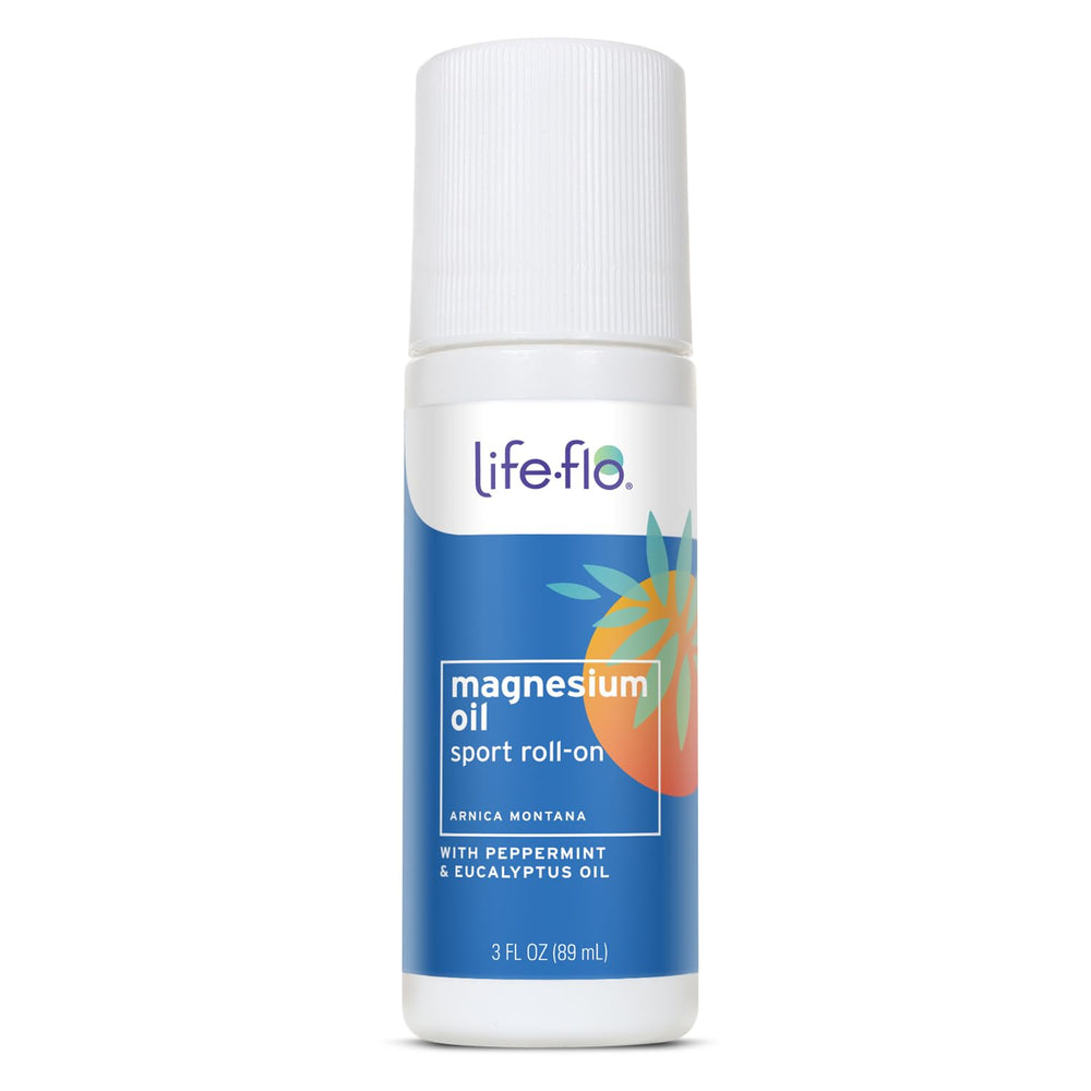 Close-up of Life-Flo Magnesium Oil Sport Roll-On bottle (3 oz)