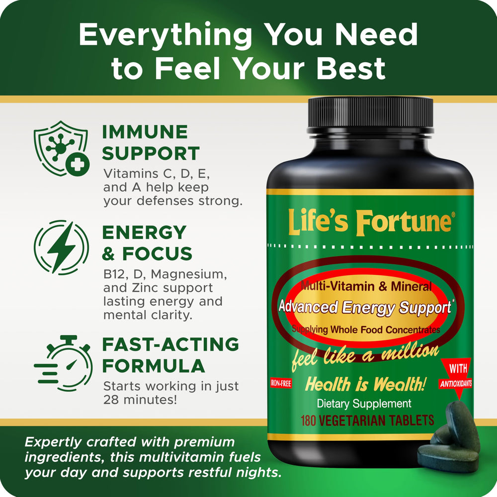 Life's Fortune multivitamin bottle packaging