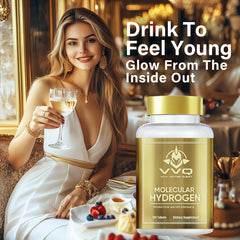 Dissolving hydrogen water tablet in a glass of water