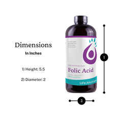Life Solutions folic acid bottle on white background with label
