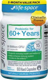 Life-Space Probiotic 60+ bottle on white background