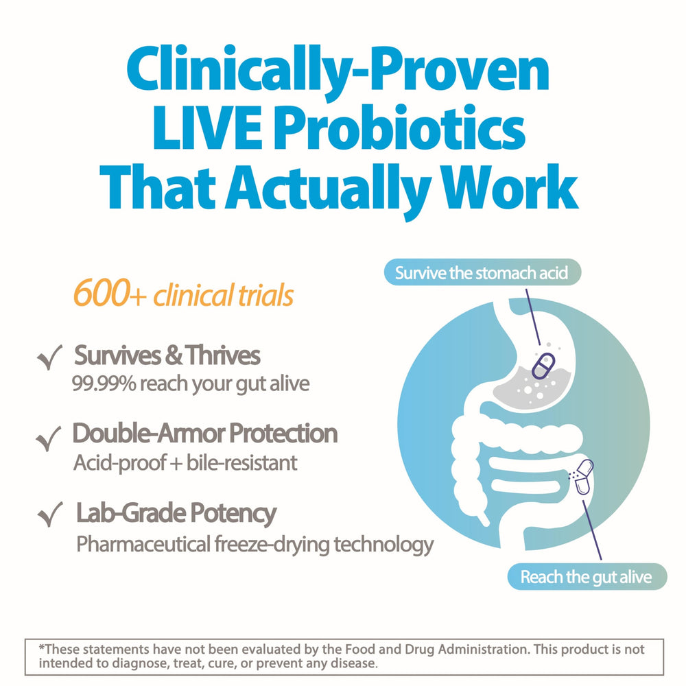 Preservative-free badge on Life-Space probiotic packaging