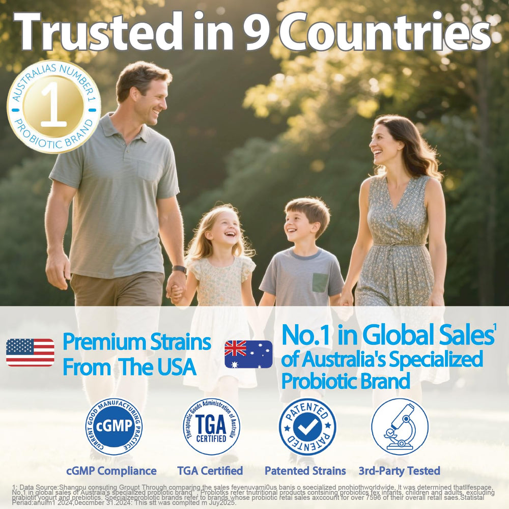 Lifestyle image of women and men using probiotic