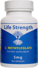LifeStrength L-Methylfolate 5 mg bottle and capsules