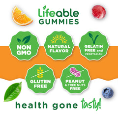 Lifeable ACV Gummies with Mother close-up on ingredients and vegetarian formulation