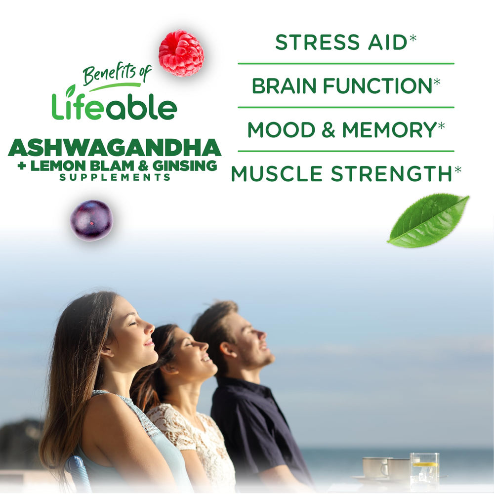 Strawberry-flavored Lifeable Ashwagandha Gummies