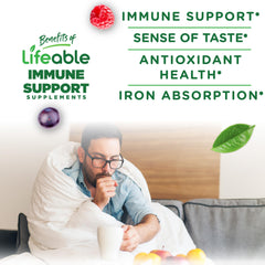 Bottle of Lifeable Immune Support Gummies with label